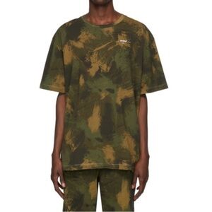 Off-White Khaki Paintbrush Camo Oversized T-Shirt